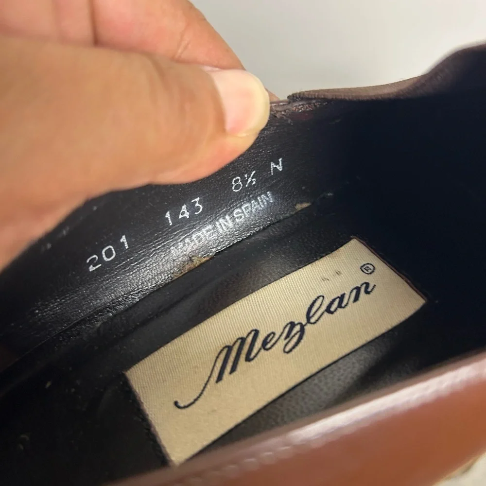Mezlan‎ Vintage Platform Chocolate Brown pull on Shoes Size 8.5N Academia